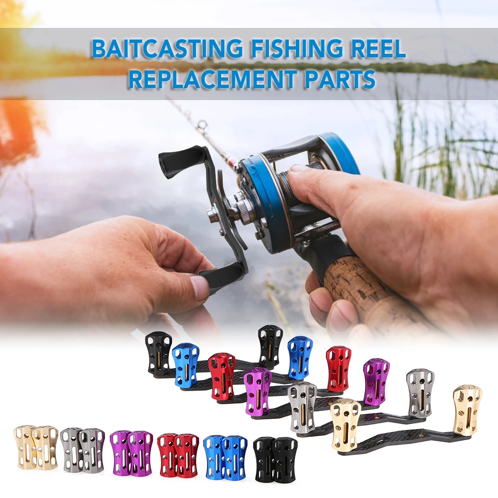 

Lixada Carbon Baitcasting Reel Rocking Handle Aluminum Alloy Handle Grips Fishing Reel Replacement Parts Fishing Accessory