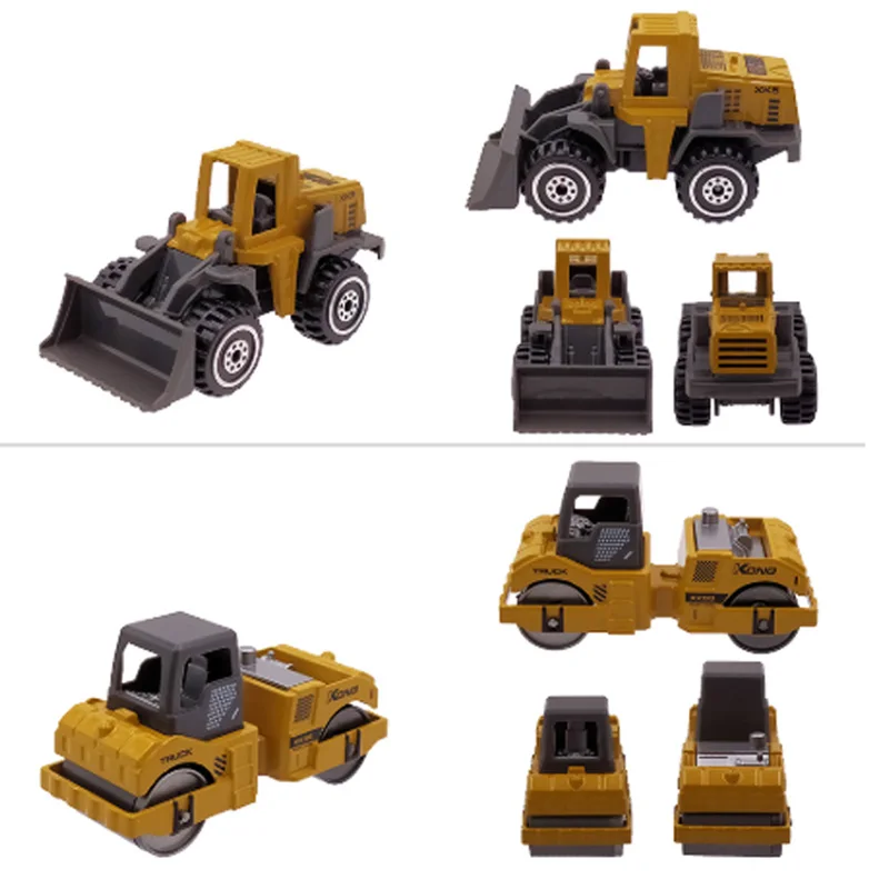 6 Pcs Alloy Mini Engineering Car Model 6In1 1:64 Metal Diecast Engineering Toy Vehicle Car Toy Dump Truck Forklift Excavator