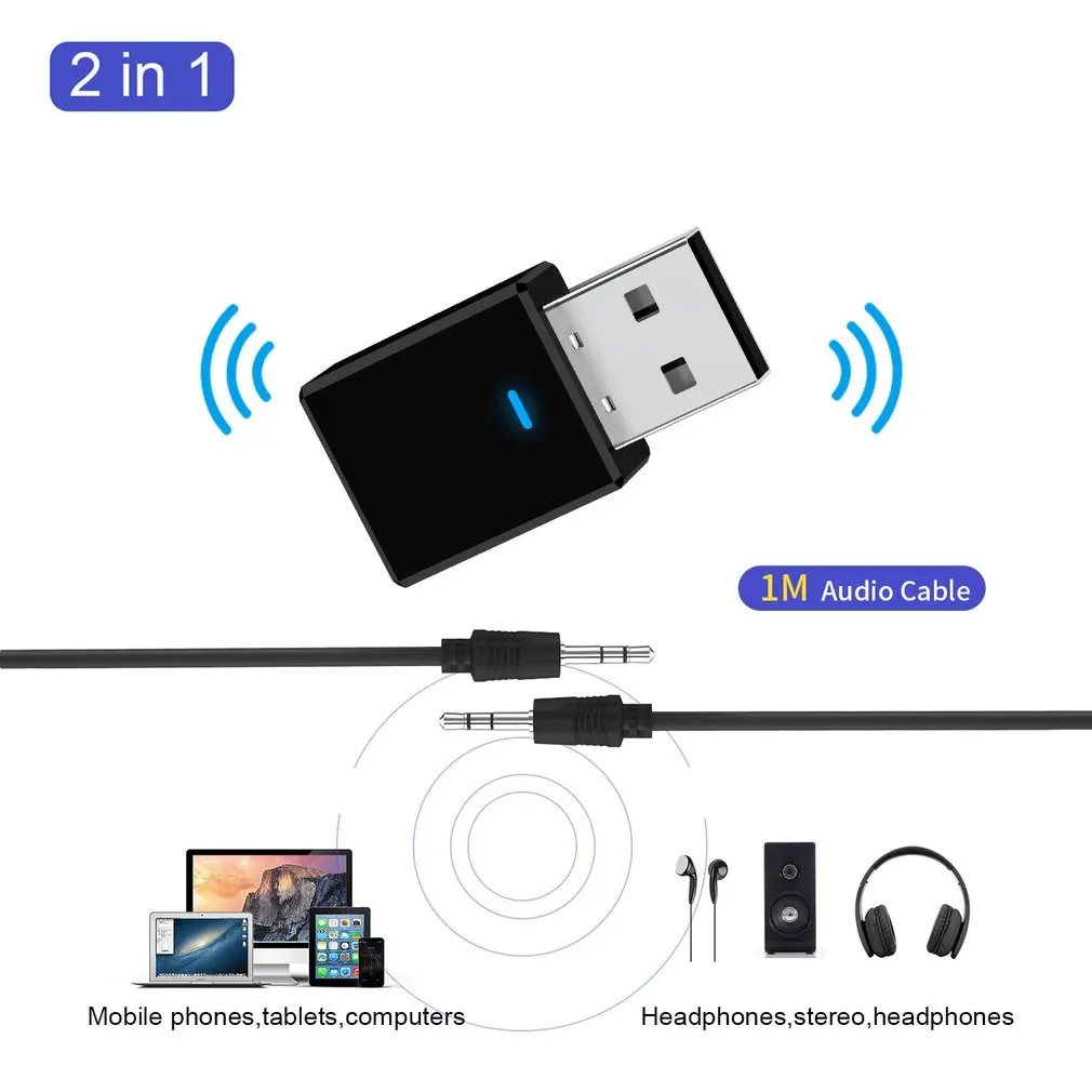 Bluetooth 5,0 приемник передатчик мини стерео Bluetooth EDR 3,5 мм адатпера для ТВ планшетный ПК автомобильный комплект «2 в 1» Беспроводной аудио адаптер