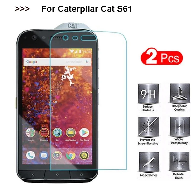 2 шт. Защитное стекло для Caterpillar Cat S61 Закаленное Защитная пленка экрана на