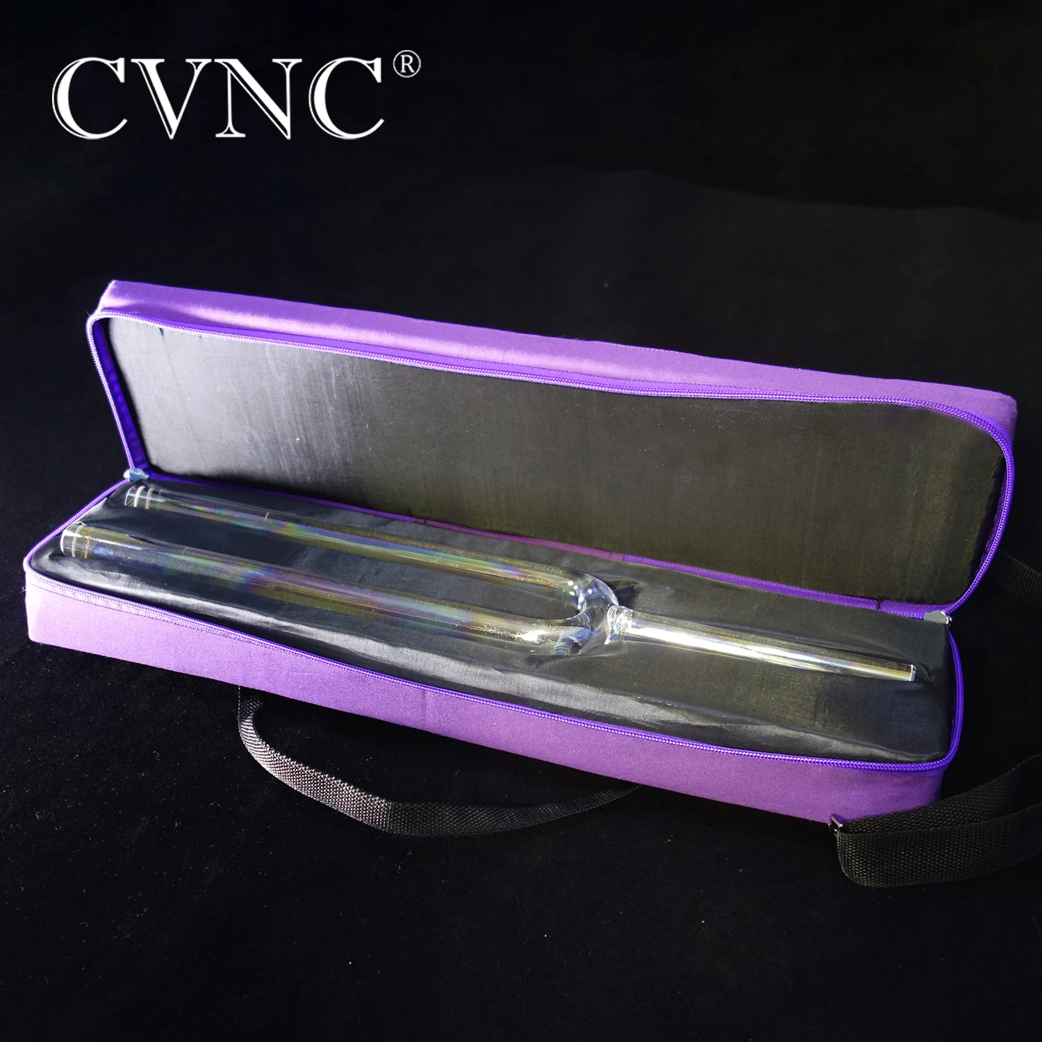 

CVNC 440Hz or 432Hz 16mm Clear Cosmic Light Quartz Crystal Singing Tuning Fork with free Purple bag