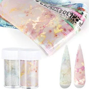 

1 Box 100*4cm Marble Nail Transfer Foils Starry Sky Nail Sticker Butterfly Retro Leopard Design Adhesive Wraps Decal Tips TR1575