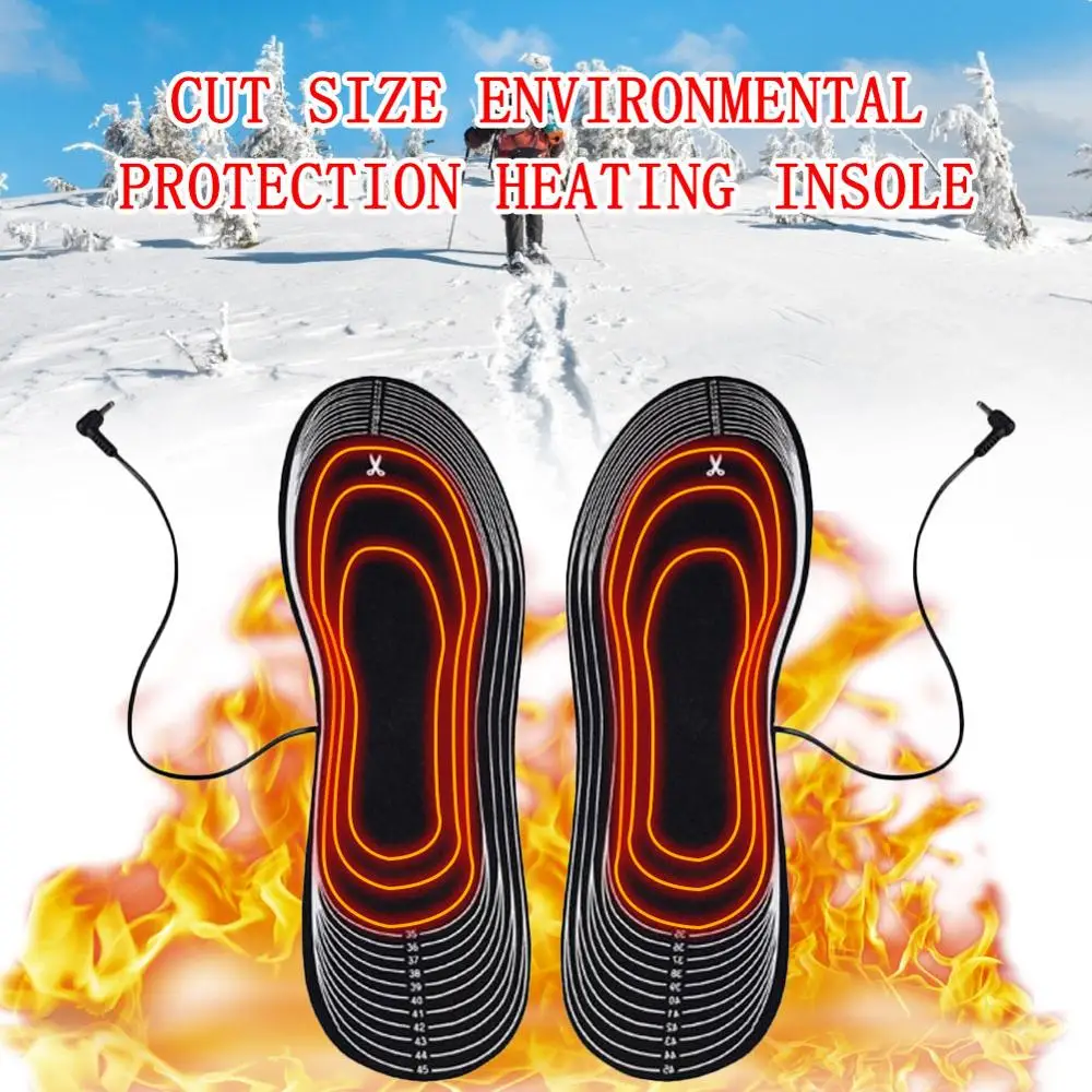 

40â„ƒ-45â„ƒ 35-46 Size Carbon Fiber Heating Rechargeable 3.7 Lithium Battery 4.5V Battery Box USB Cutable Heating Insole Washable