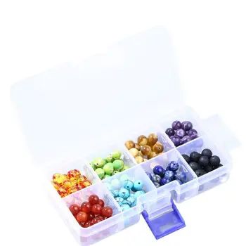 

8mm volcanic lapis lazuli amethyst tiger eye turquoise agate resin amber bead combination DIY set box