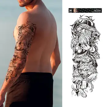 

Large Full Arm Temporary Tattoo Sticker Removable Waterproof Tattoo Body Temporary Fake Personality Tattoos Art Sleeve Stic X4X2