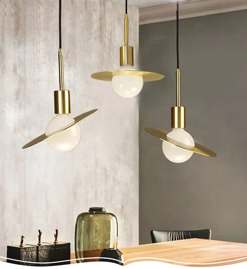 

Industrial Gold Metal LED Lamp Pendant Lights New Fixtures Suspension Light Living Room Office Hanging Art Home Lighting H026