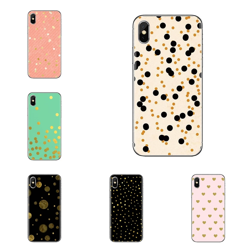 For Oneplus 3T 5T 6T Nokia 2 3 5 6 8 9 230 3310 2.1 3.1 5.1 7 Plus 2017 2018 TPU Cases Covers Red Pink Yellow Gold Confetti Dots |