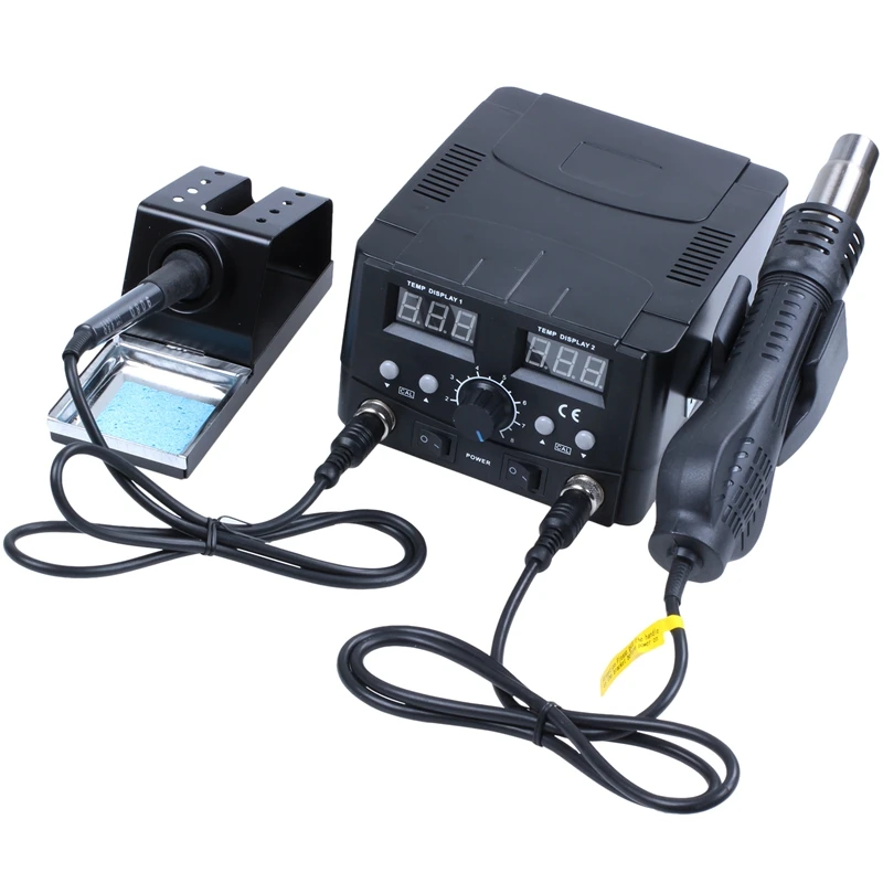 

2in1 Soldering Iron Solder Rework Station Hot Air Gun Digital SMD Desoldering