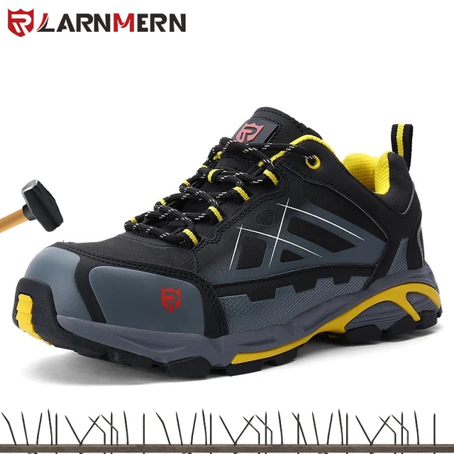 Larnmern Safety Shoes Men Work Steel 