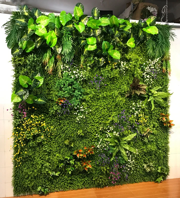 40x60 см 3D зеленое искусственное растение настенные панели пластиковые наружные газоны ковер Декор Свадебные Вечерние Декорации садовая трава цветок стены