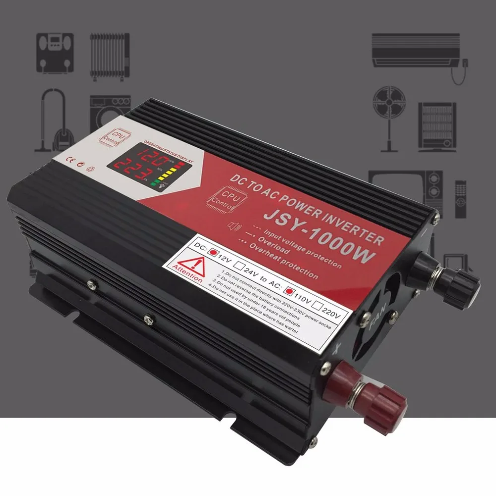 1000 Вт DC В AC 220 В 110 В USB портативный инвертирующий усилитель адаптер зарядное устройство Универсальный преобразователь напряжения переключатель питания