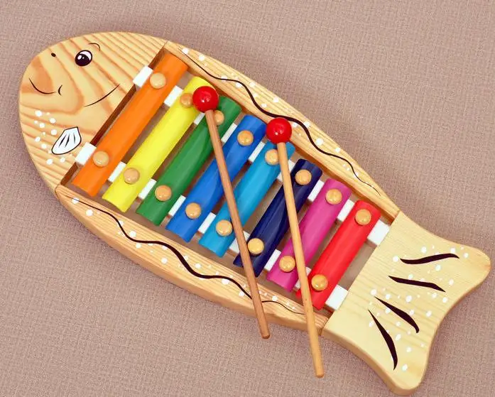 Детская музыкальная игрушка, музыкальные инструменты, детская игрушка в форме рыбы, 8 форм, деревянные музыкальные игрушки/обучение ранней головы
