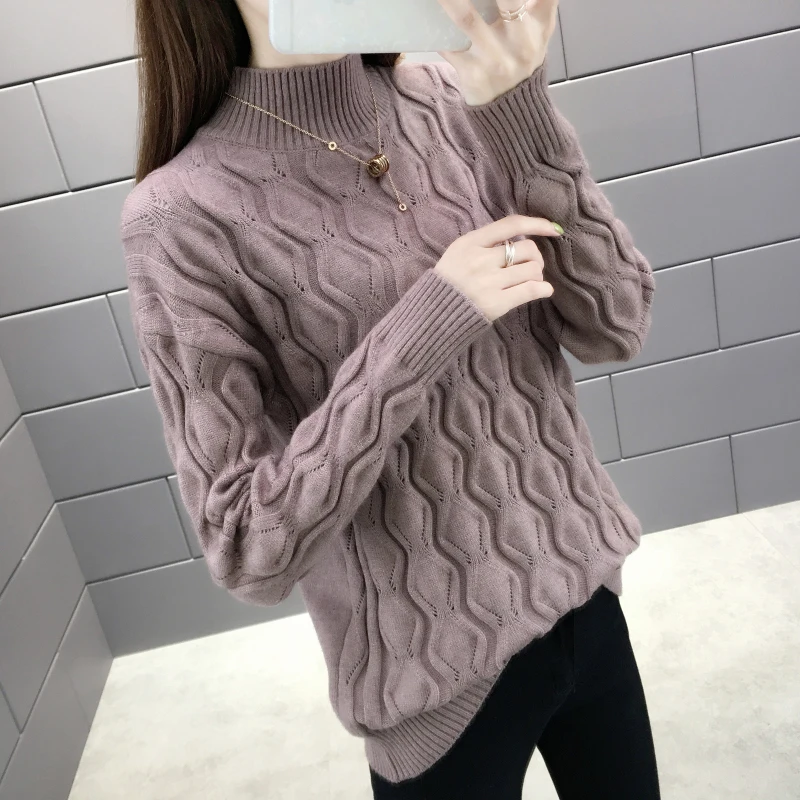 Blusas De Inverno Feminina 9335 женский пуловер с бриллиантовым блоком свитер осень-зима 44-2/F, 4 ряда, 3 полки - Цвет: see chart