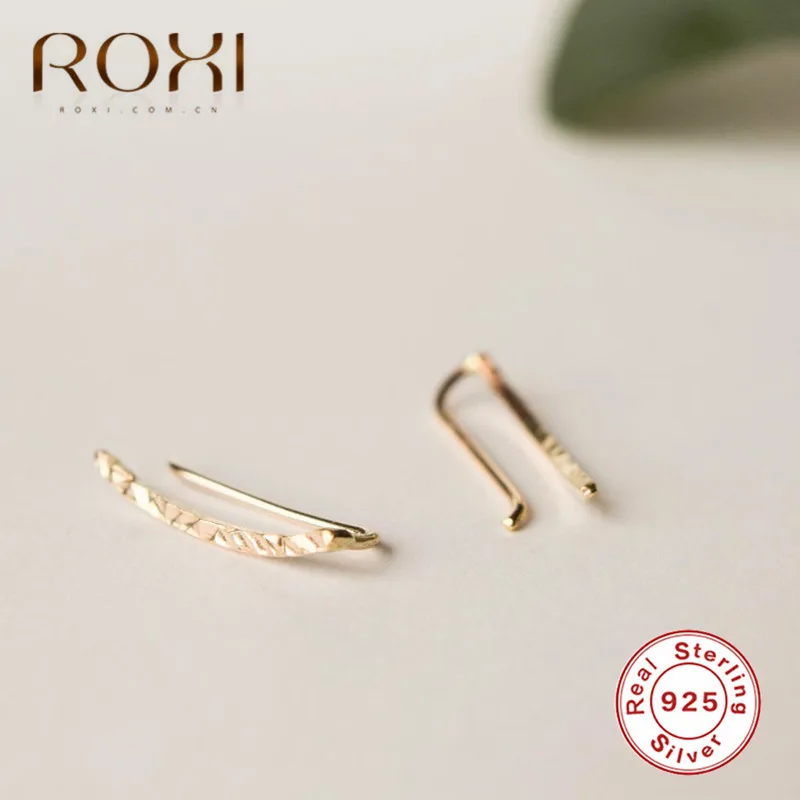 ROXI минималистичные 925 пробы серебряные серьги, серьги для ушей, свадебные ювелирные изделия, трендовые геометрические серьги для ушей, серьги-гвоздики для женщин, подарок