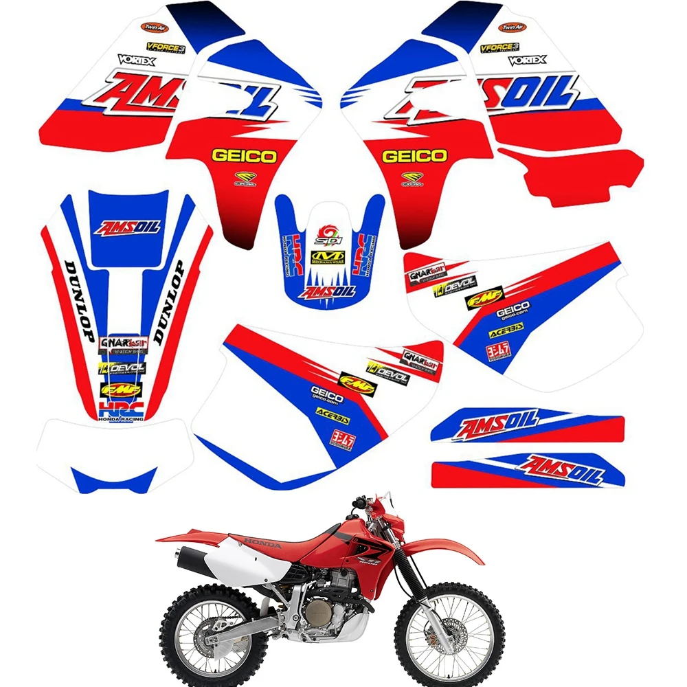 

For HONDA XR650R Graphics Decals Stickers Custom Number Name 3M Full Motorcycle Backgrounds Stickers Accessories