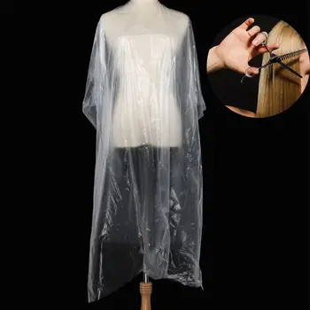 

50 Pcs Disposable Hairdressing Capes PE Waterproof Apron Cutting Perm Dye Hair Cape Barber Transparent Hairdressing Cloth