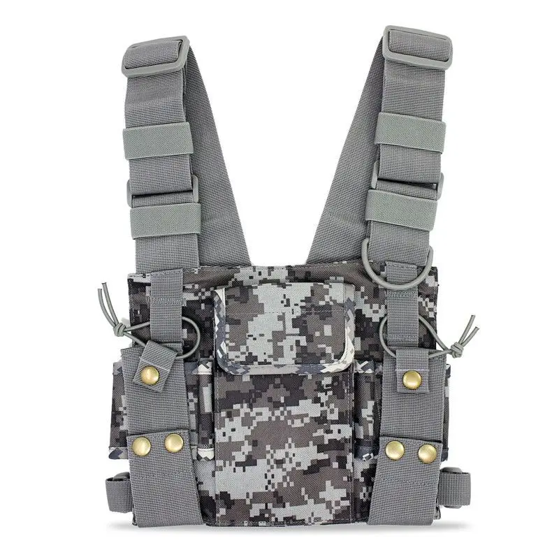 Radios Pocket Radio Chest Harness Chest Front Pack Pouch Holster Vest Rig Carry Case for 2 Way Radio Walkie Talkie for Baofeng U