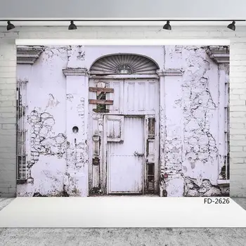 

Vintage Old Grunge Wooden Door Peel Brick Wall Photography Background Baby Young Portrait Photographic Backdrop For Photo Studio