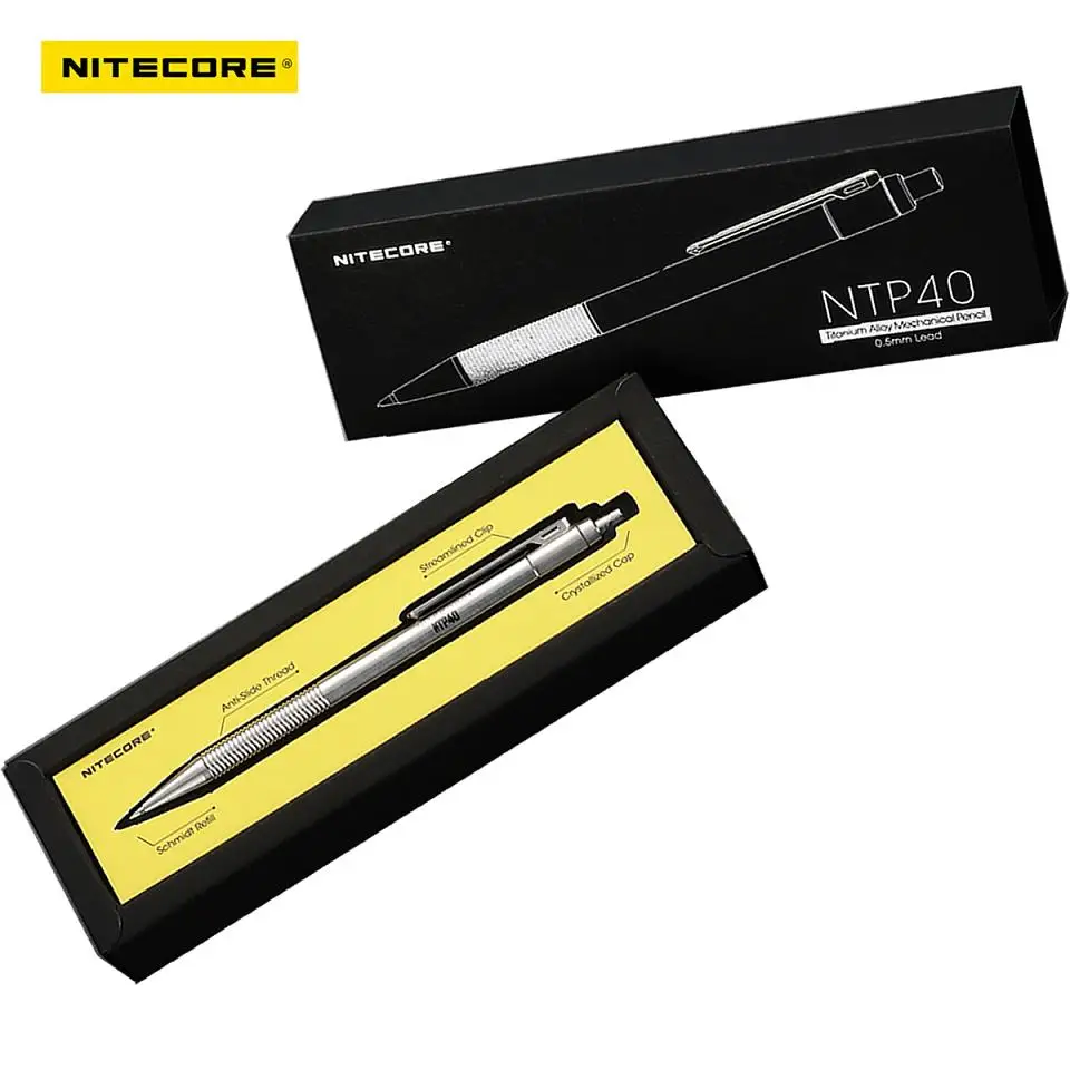 NITECORE титановый сплав механический карандаш NTP40 Самозащита титановый сплав письмо картона исключительный эскиз
