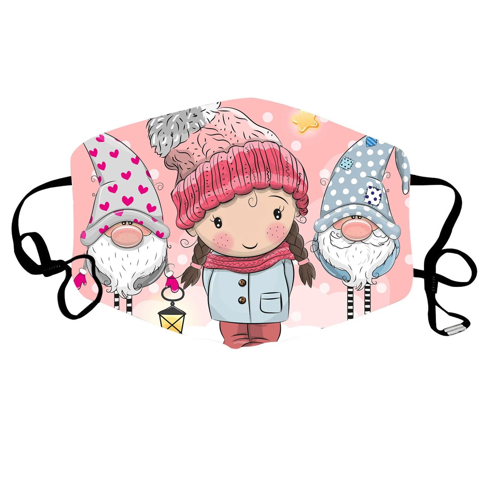 

16 Types New Christmas Cartoon Scandinavian Printed Mouth Mask Reusable Fabric Dustproof Breathable Washable Earloop Face Masks
