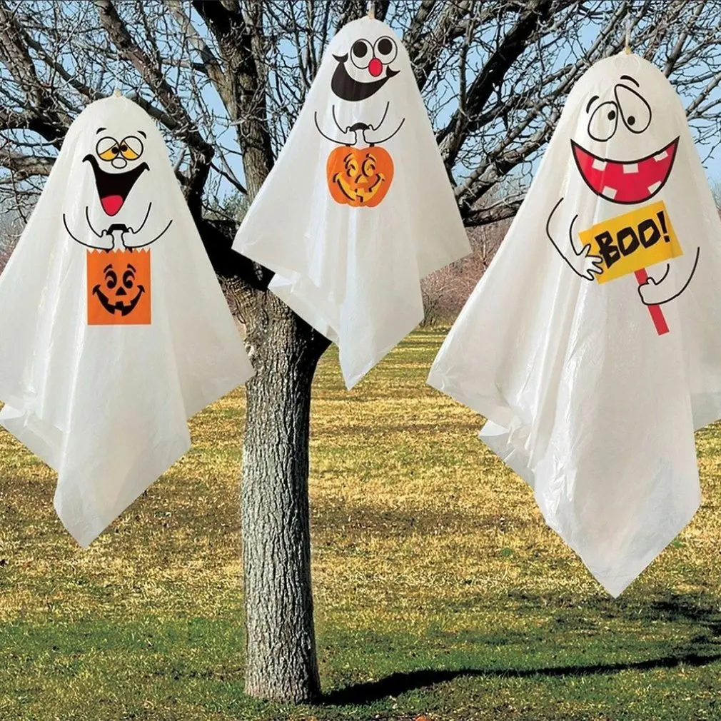 

Latest Halloween Mini Three Ghosts Halloween Decoration Finger Dolls Funny Cake Card Pumpkin Monster Party Decoration