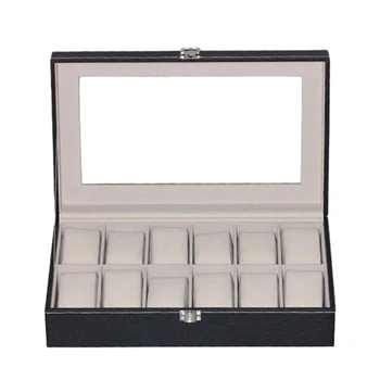 

12 Compartment Leather Watch Box Storage Box Jewelry Display Box Watch Storage Box