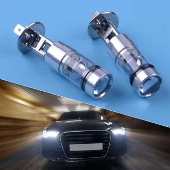 

CITALL 2pcs 12V 100W White 100W 1000LM 8500K Combo Car Fog DRL Driving Lights Head Lamp Bulb Car Accessories H1 Type LED