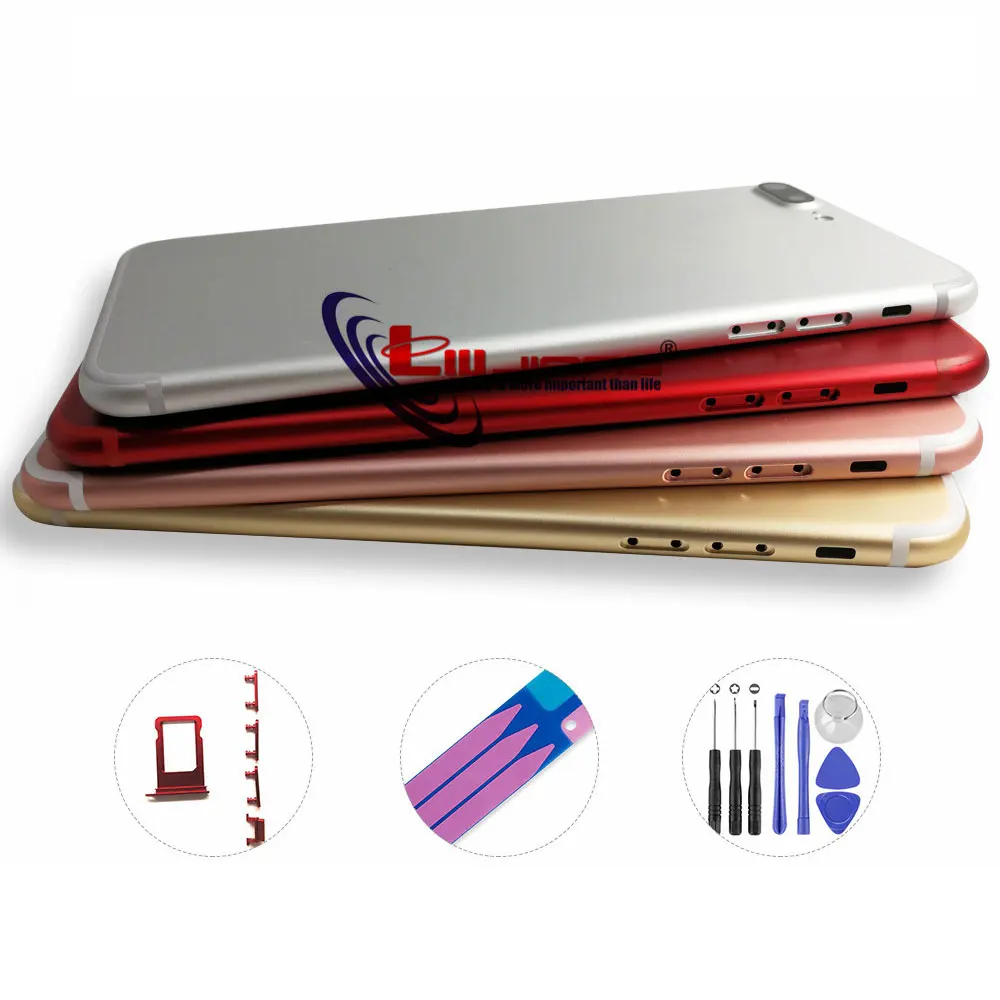 Задняя Батарея Крышка для iPhone 6S 7 Plus Корпус Батарея задняя дверь Чехол средняя рамка Шасси запасные части для ремонта