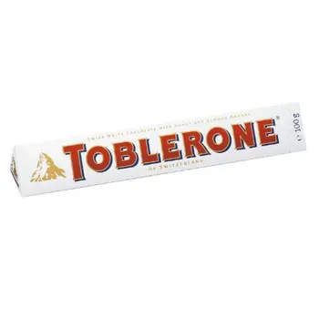 

Toblerone weiße Schokolade 20 x 100g, Feine weiße schweizer Schokolade mit Honig- und Mandelnougat
