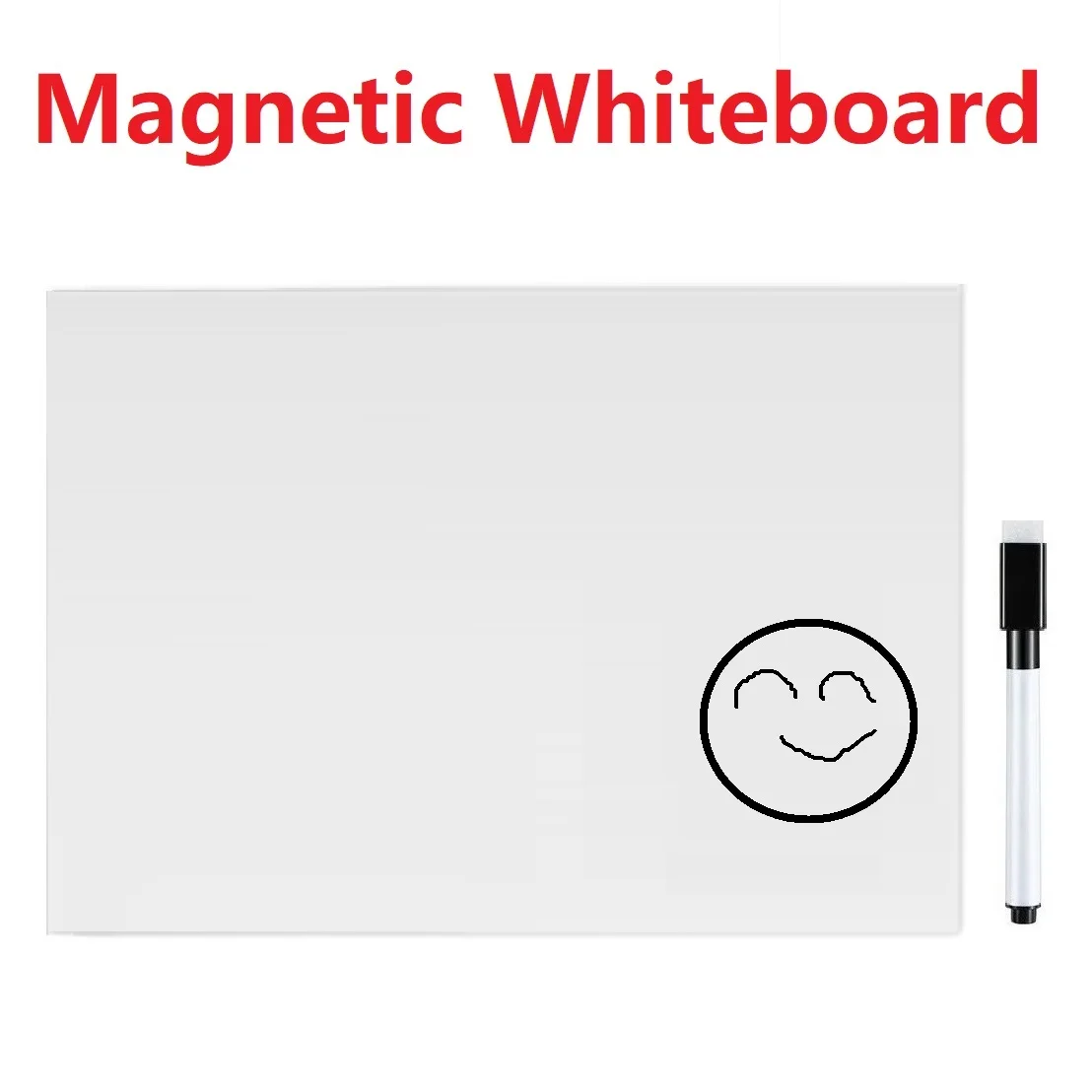 Сухая стираемая магнитная доска для наклейки на холодильник, магниты на холодильник, маркеры для белой доски, ластик для домашнего офиса, магнитная доска, Декор - Цвет: with 1 black pen