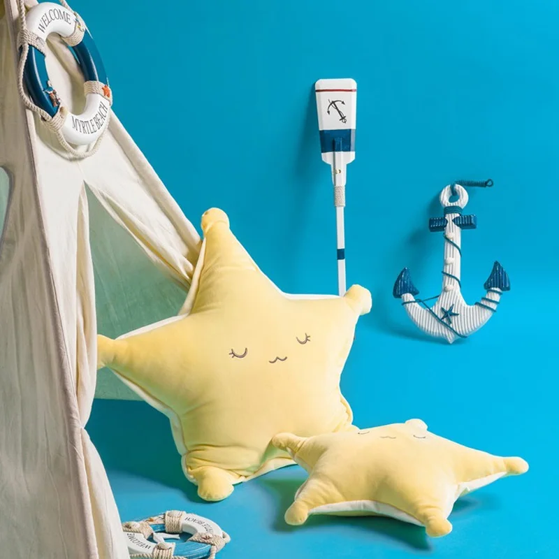 starfish Милые Мультяшные животные плюшевые игрушки мягкие куклы Океаническая рыба Kawaii Плюшевые креветки КИТ Осьминог Морская звезда волшебный аквариум серии плюшевые подарки для детей Рождество день рождения праздник Декор для домашнего дивана подушка - Цвет: starfish