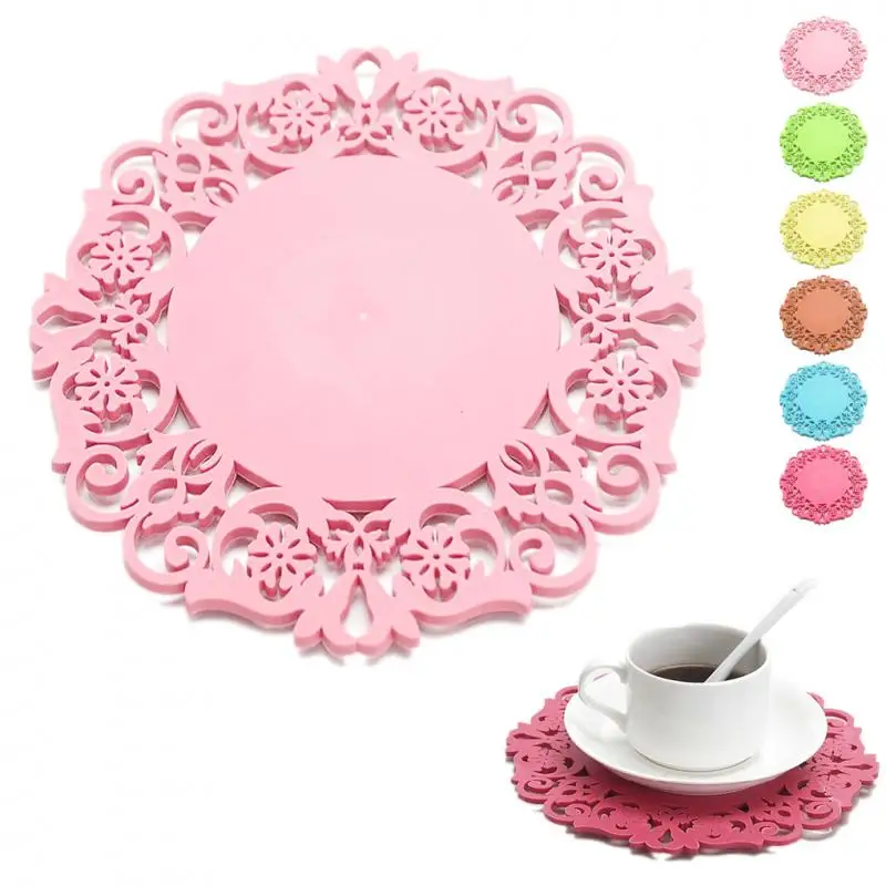 

Creative Hollow Silicone Coaster Non-slip Anti-scalding Tableware Flower-shaped Placemat Hot Drink Pad Kitchen Accessories