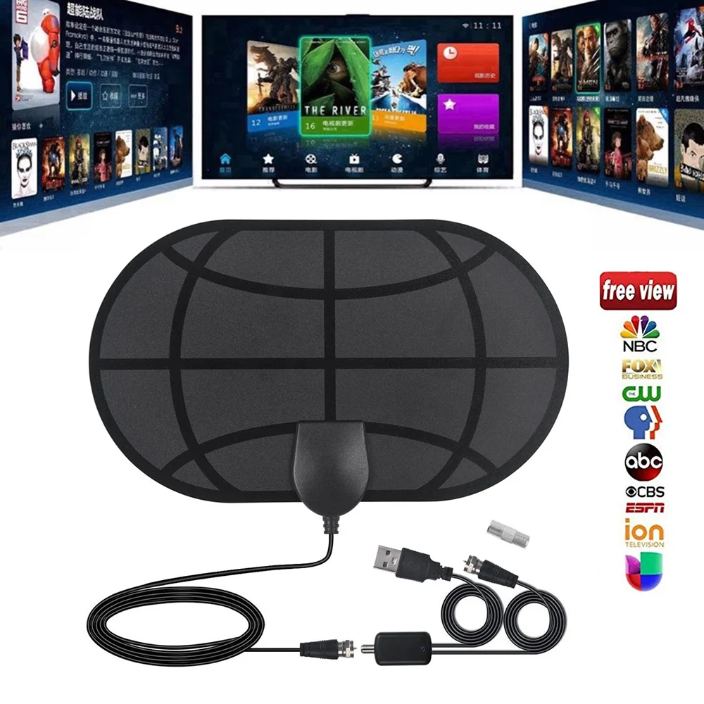 ТВ антенны 4K цифровой HD ТВ Крытый антенный усилитель активный Крытый HD ТВ 980 Миля Диапазон ТВ цифровая антенна Горячая Новинка