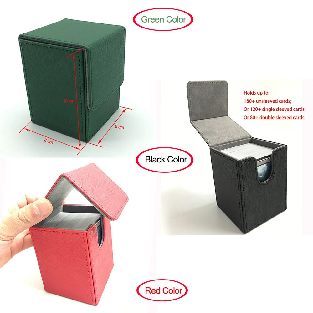 High Quality Small Top Open Magic/pokemon/yugioh Card Deck Card Box: Green,  Red, Black - Board Game - AliExpress