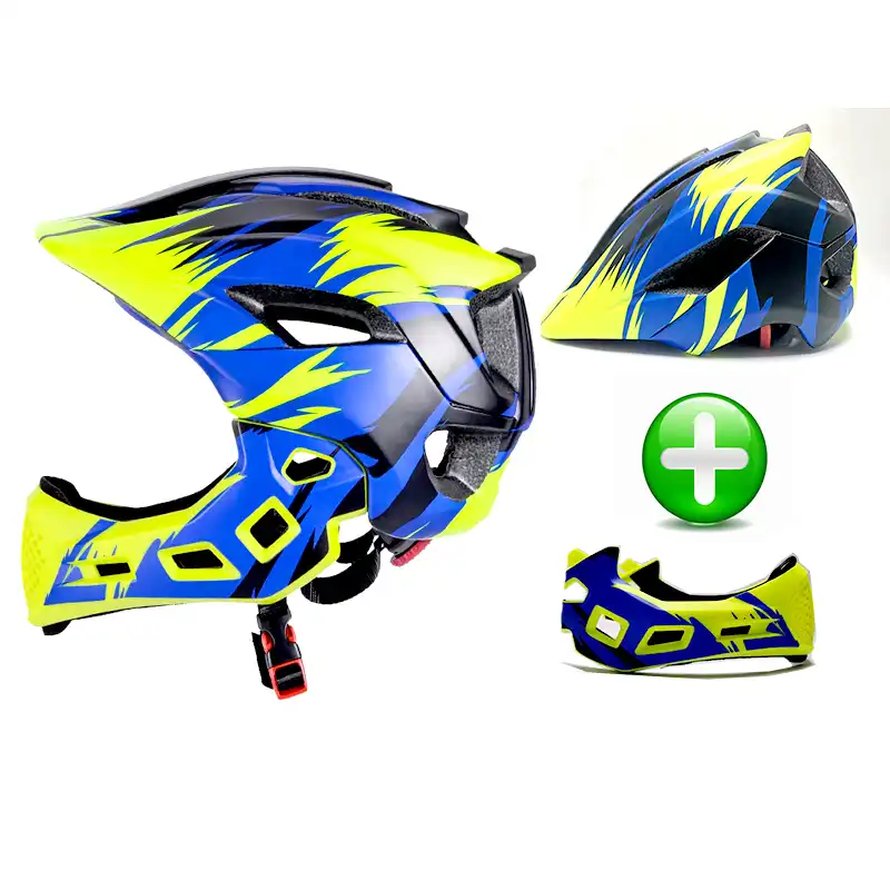 男の子女の子自転車ヘルメット子供フルフェイスバイクサイクリングヘルメットmtb取り外し可能なヘルメット子供のスポーツ安全ローラースケートスケート 自転車 用ヘルメット Aliexpress