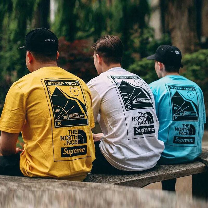 

MEN'S WEAR Popular Brand Fashion Clothing Hiphop Japanese-style Snow Mountain Printing Short-sleeved T-shirt Hip Hop Bboy Fixed