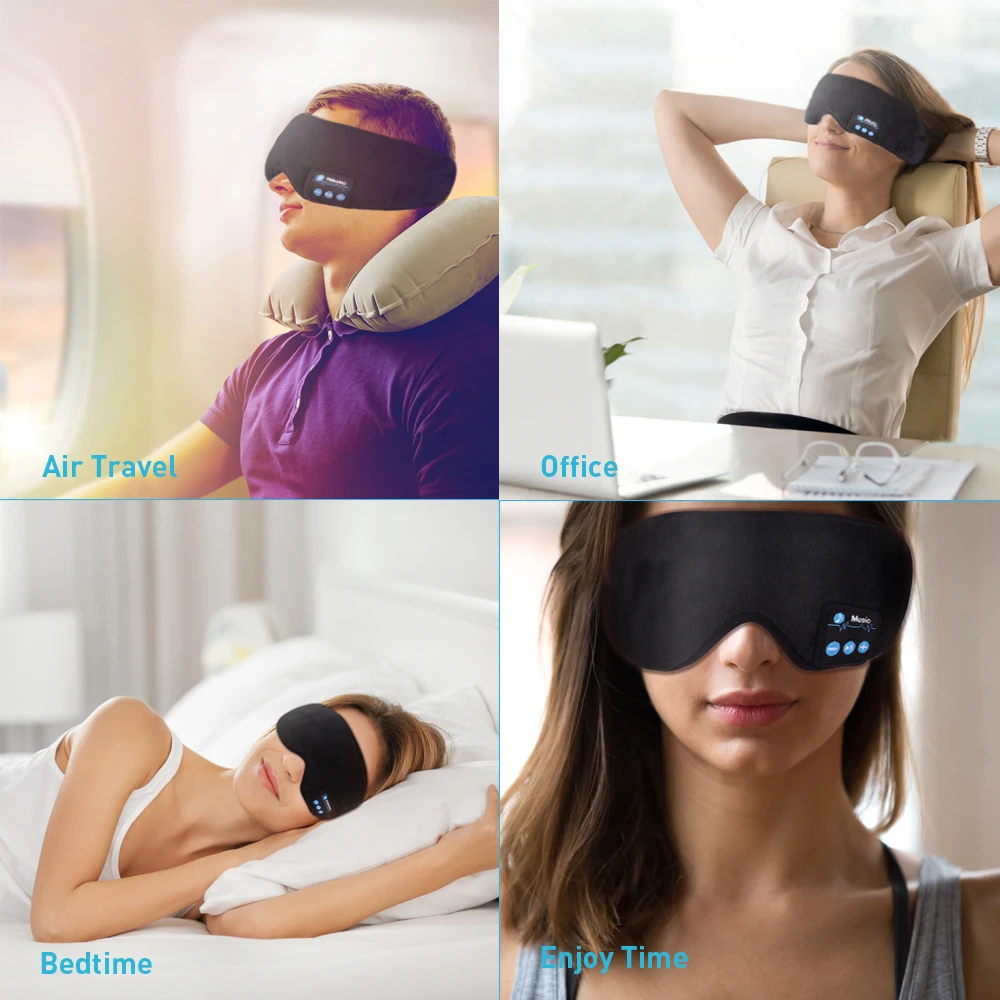 Bluetooth Eyemask маска для сна перезаряжаемая с наушниками моющаяся повязка на глаза для путешествий, офиса, дома, маска для сна