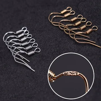 

100pcs/lot Stamped 925 KC Gold/Silver Copper Earring Hook Hypoallergenic Women Semi-finished Wire Ear Hook DIY Jewelry Making