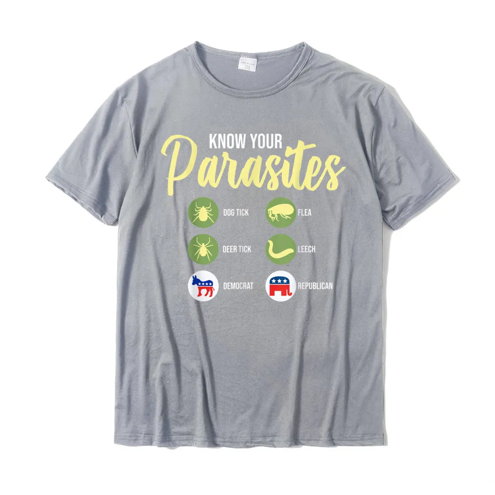 O-Neck Camisa Cotton Fabric Student T-Shirt Design Short Sleeve Tops & Tees New Arrival Design T-shirts Top Quality Libertarian Shirt - Know Your Parasites T-Shirt T-Shirt__19639 grey