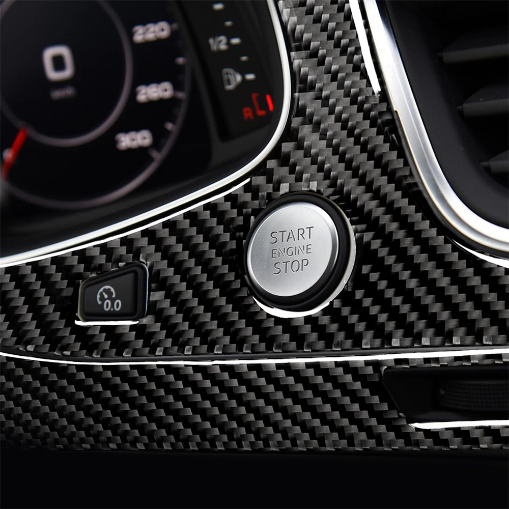 

Carbon Fiber Interior Decoration Left/Middle/Right Console Dashboard Frame Cover Trim Stickers for AUDI Q7 SQ7 4M 2016-2019