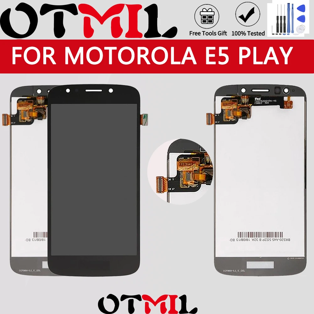 Original 5.2&quotFor Motorola Moto E5 Play LCD Display Touch Screen with Frame Digitizer Replacement For MOTO XT1921 | Мобильные