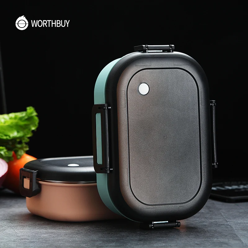WORTHBUY японская детская коробка для бэнто 304 из нержавеющей стали, Ланч-бокс для детей, школьная коробка для еды, микроволновая печь, герметичный контейнер для еды