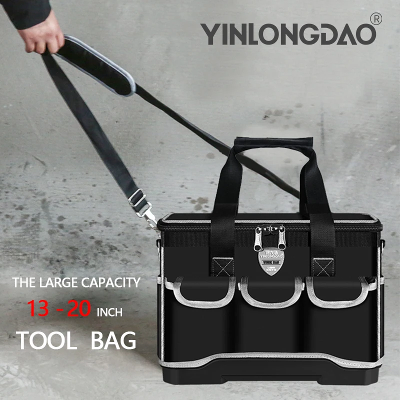 YLD 2021 Upgrade Tool Bag 13/14/16/19/20 in Electrician Bag 1680D Oxford Waterproof Wear-Resistant Strong Tool Storage Toolkit hyper tough tool bag