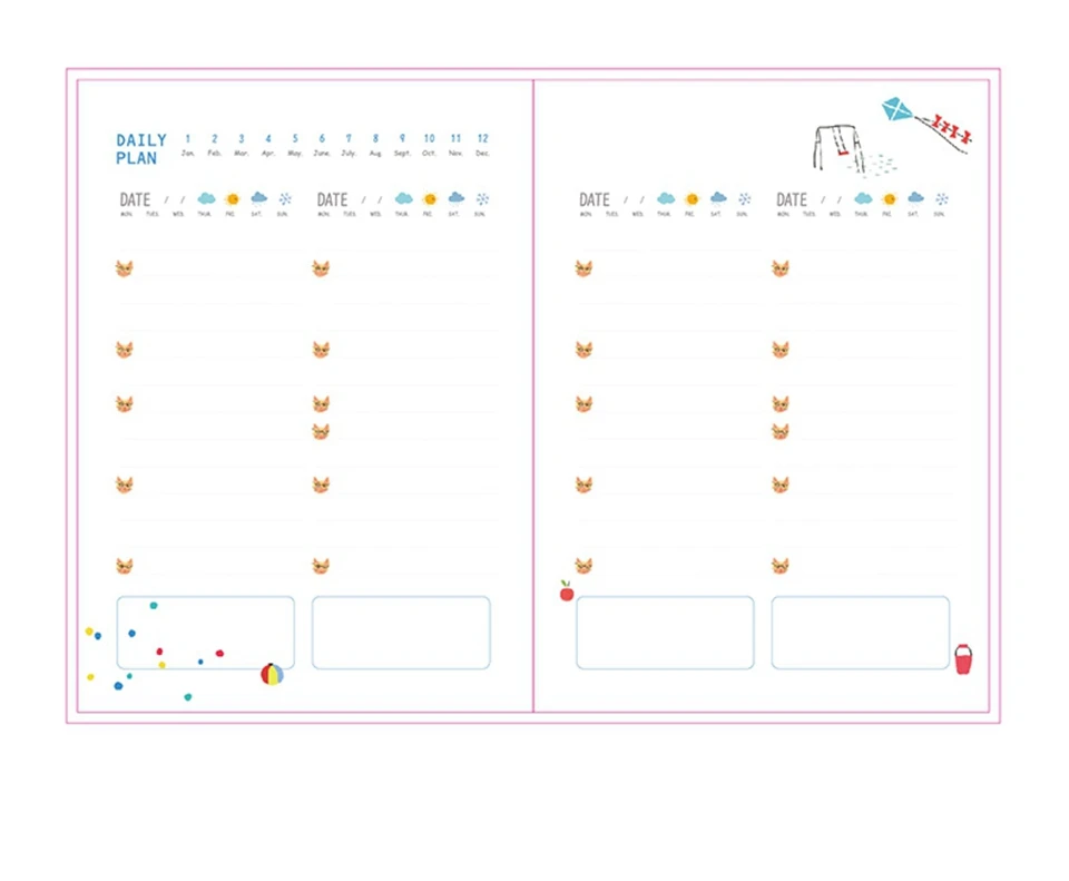Милый канцелярский блокнот 365 ежедневник еженедельник ежедневник блокнот s журнал Бизнес Офис Школьные принадлежности книга