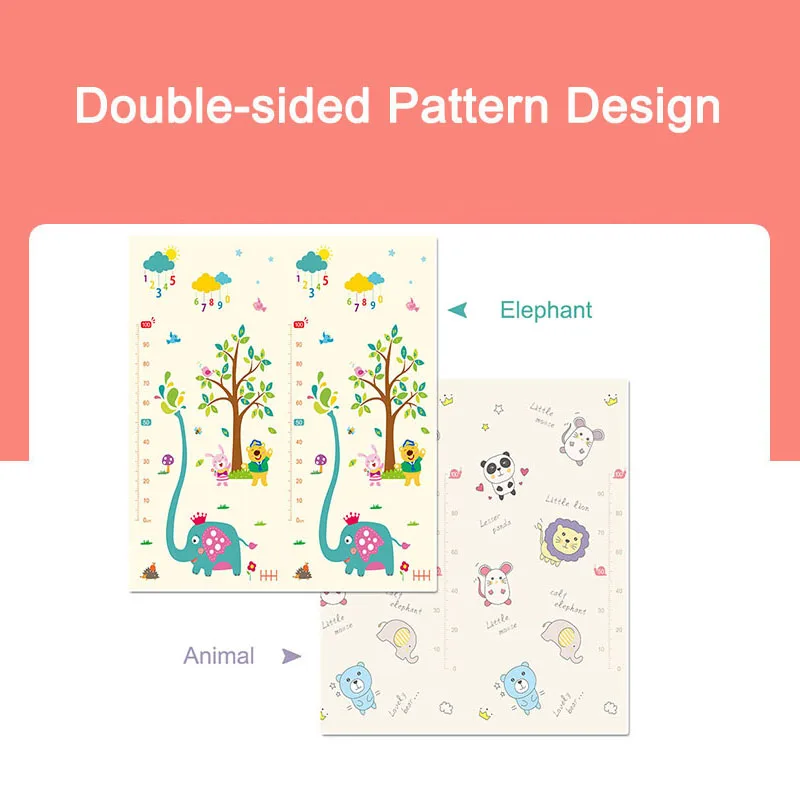 Детский игровой коврик babyinside 200*180 см складной двусторонний Коврик для ползания XPE