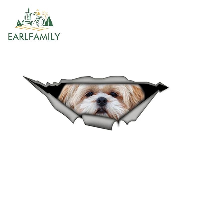 EARLFAMILY 15 см x 6 Shih tzu 3D забавная наклейка для автомобилей Pet с собакой оригинальные