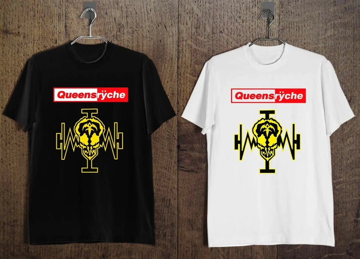 Queensryche Rage для заказа Мужская футболка черно-белая B | одежда