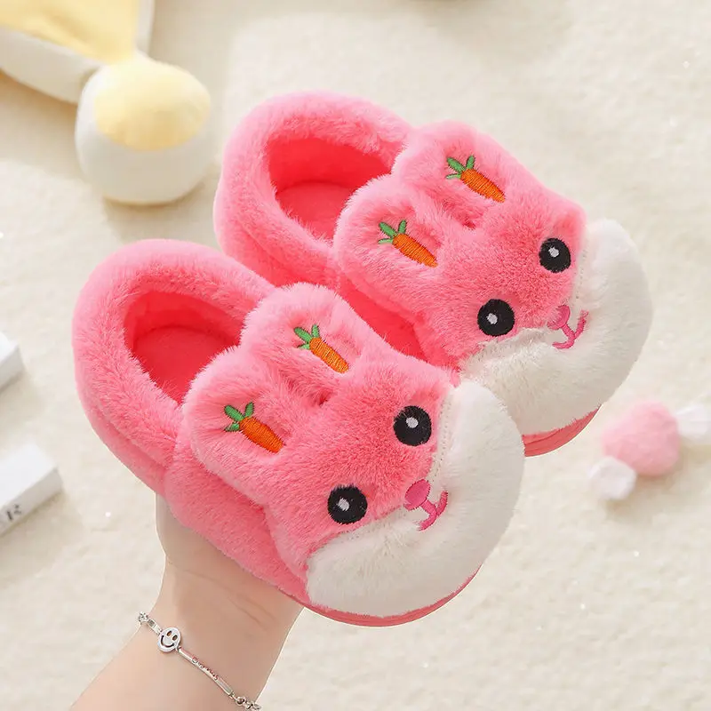 Kids Cotton Slides Autumn Winter Indoor Non-slip Cute Rabbit Non-slip Kids Shoes Home Slippers Fashion Baby Boys Girls Slippers bata children's sandals Children's Shoes