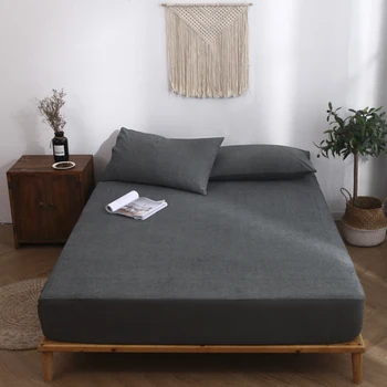 

High quality modern style washed cotton fitted sheet Super Single Queen King Size Height 30cm Bed Mattress