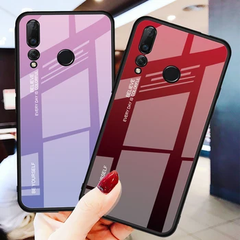 

200pcs/lot Shockproof Color Changing Fading Gradient Tempered Glass Case For Huawei p20 lite 2019 nova 5i nova 5 pro nova 4